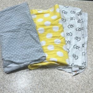 Circo flannel infant blankets polka dot monkey gray yellow